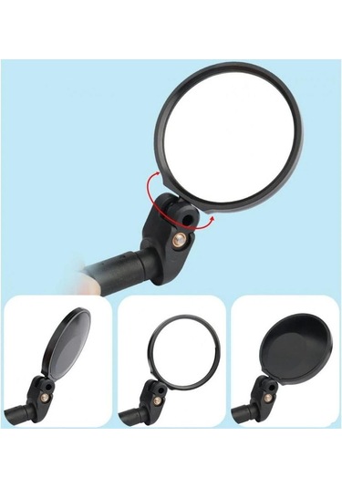 Xbyc 4010 Gidon İçine Takılan Bisiklet Aynası Ayarlanabilir Geniş Açılı Tümsek Ayna Vidalı Yuvarlak