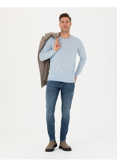 Pierre Cardin Erkek Açık Mavi Triko Kazak 50270054-vr003 Açık Mavi