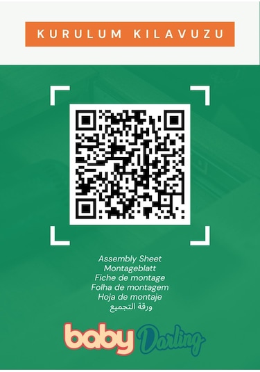 Baby Darling Kanguru Yavrulu Karyola 90x190cm Tekerlekli Yavru Yatak- Metal L Demir Destekli Meşe %100 Mdf