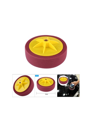 Tenfowee 15cm/6" M14 Vida Delikli Araba Cila-pasta-parlaklık Spreyi, Yıkama Üzerine Yeniden Kullanılabilir 3 Renkli Siyah+sarı+bordo Profesyonel Sponge Disk Seti