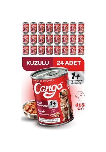 Cango Yetişkin Yaş Köpek Maması Kuzu Etli 415gr 24lü