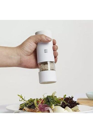 Pazly Jms Siyah Elektrikli Biber Tuz Öğütücü Led Işık 5 Mod Baharat Tahıl Porselen Taşlama Seramik Çapak Değirmeni Siyah