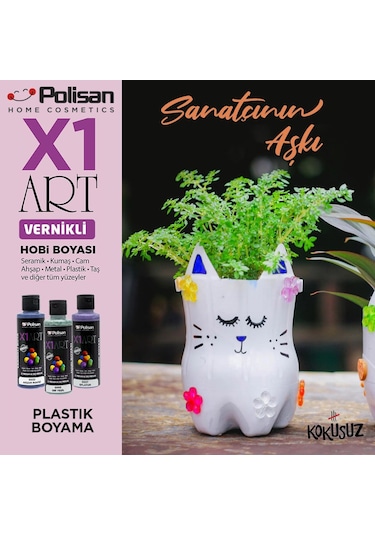 Polisan X1Art Vernikli Hobi Boyası 120Ml - 0027 Eflatun