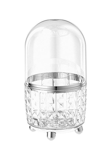 Didadodo 360 Dönen 6 Bölme Makyaj Fırça Organizatörü - Banyo/yatak Odası/masa İçin Şık Saklama Kabı Şeffaf Şeffaf