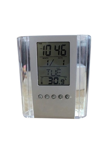 Goldenqian Sürekli Takvim Kalem Saati Elektronik Kalem Saat Silindiri Txjyks Siyah