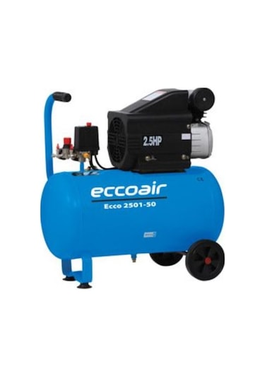 Eccoair ECCO 2501-50 2.5 Hp 8 Bar 50 LT Tek Kademe Pistonlu Kompresör