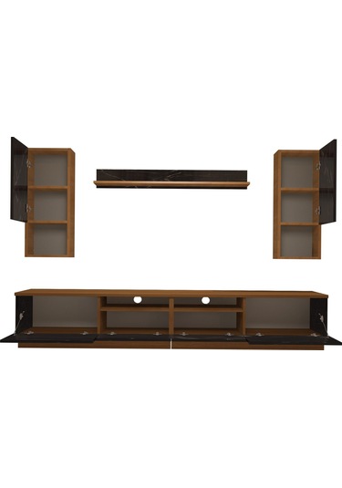 Decoraktiv Trendstyle 5220das Slm Tv Ünitesi Tv Sehpası Ceviz - Siyah Mermer