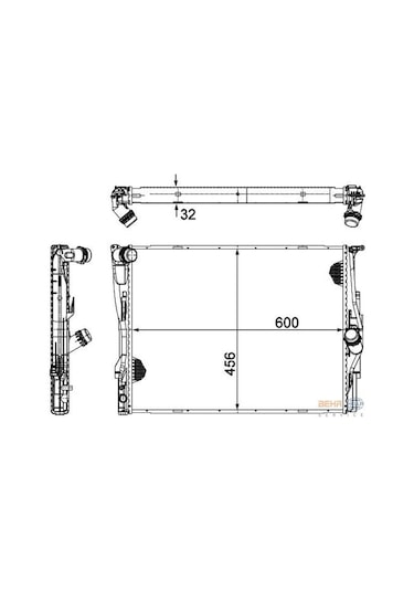 KNECHT CR1090000P Su Radyatörü (600×460×32) (Otomatik) E81 E87 E82 E90 E91 N52 B30 A-B-Bf (Eno:8Mk376754071)