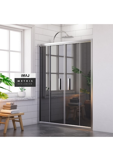 İmaj Banyo Methis Füme Cam Duşakabin Krom