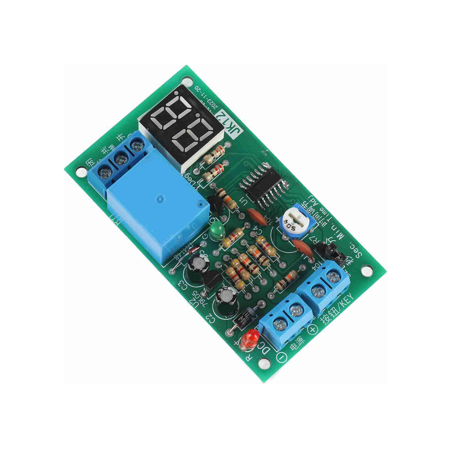 Tenfowee 12v Dc Tetiklemeli Ayarlanabilir Led Sayıcı Geri Sayım Röle Modülü 1sn-99dk Aralığı, Dinamik Görüntü, Mikrodenetleyici Tabanlı