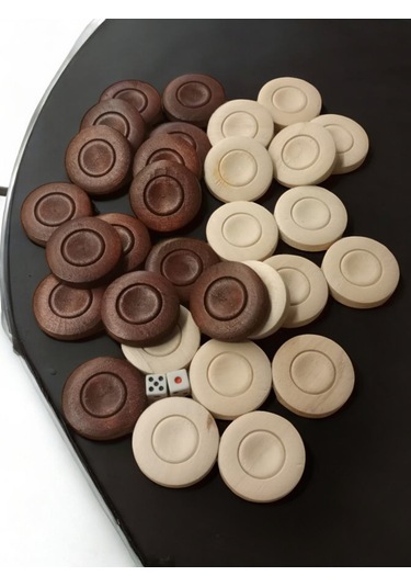 Simya Şimşir Ağacı Tavla Pulu 35 Mm