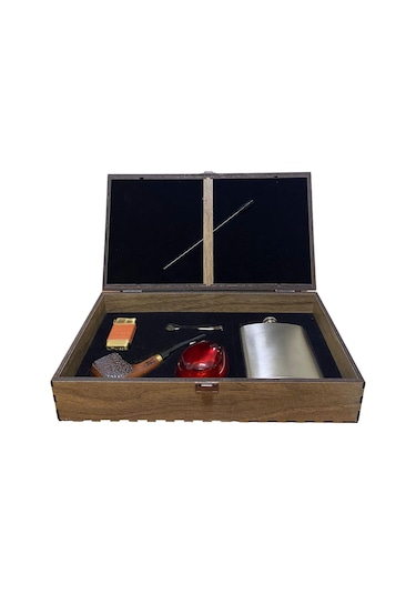 Pipsan Ahlat Ağacı Pipo 7 Oz Çelik Mataralı Set 605750-509253