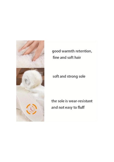 Fochsia Kalın Kürklü Kışlık Beyaz 43 9 Numara Tabanlık Ayakkabı İçi Sıcak Tutan Yumuşak Polar