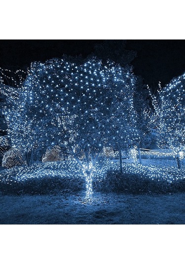 Besthome1 24v Düşük Gerilimli 3x2m 192 Ledli Sugeçirmez Bahçe Aydınlatması, 8 Işık Modu, Beyaz, Amerikan Standartı Transformörl Beyaz