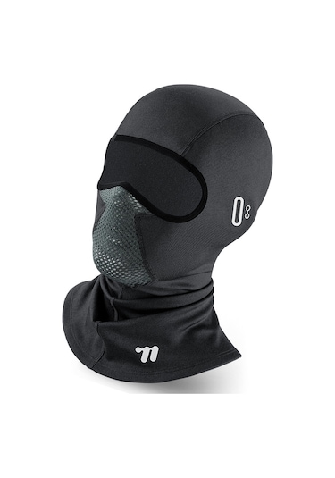 Wezone Kışlık Balaklava: Gözlük Delikli, Nefes Alabilir, Reflektif Motosiklet Ve Kayak Maskesi Siyah