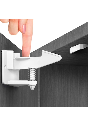 10 Adet Bebek Çocuk Kilit Güvenlik Çekmece Dolap Kilidi Gizli Kil Çok Renkli