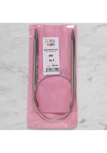 Loren Crafts 8 Mm Çelik Misinalı Şiş 60 Cm