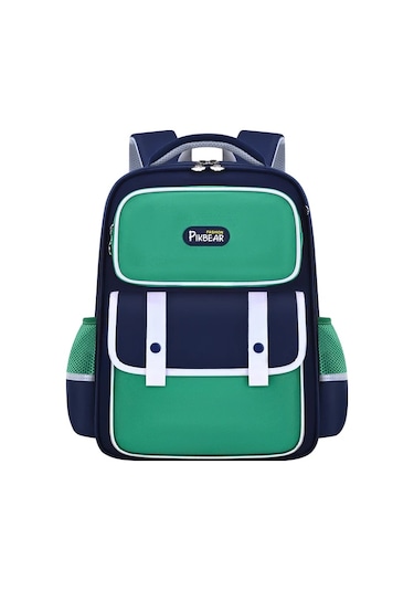 Dream011 Mavi Küçük Yeni Moda Basit Büyük Kapasiteli Düz Bölümlü İngiliz Tarzı Öğrenci Okul Çantası MAvi