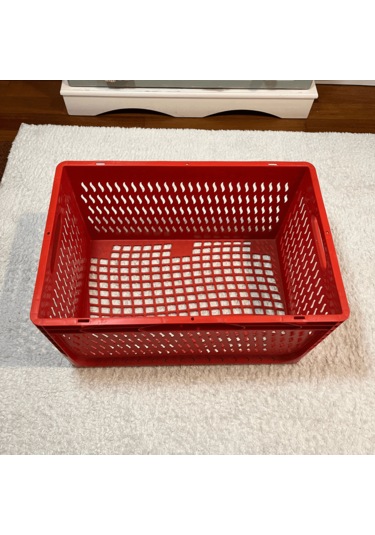 Alpbx Delikli Kırmızı Plastik Kasa 60x40x32 Cm - Sepet 65 Litre