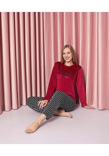 Sude Kadın Kışlık Kadife Pijama Takımı K200/808 - 1 Adet 001 Sude Kadın Kışlık Kadife Pijama Takımı K200/808 - 1 Adet 001
