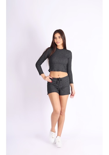 Soft&Basic Punta Raporlu Kaşkorse Siyah Şort Siyah