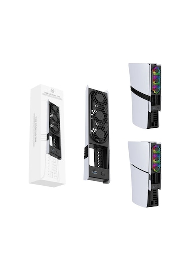 Ps5 Slim Ve Pro Uyumlu Rgb Li Soğutucu Fan Jys-p5228