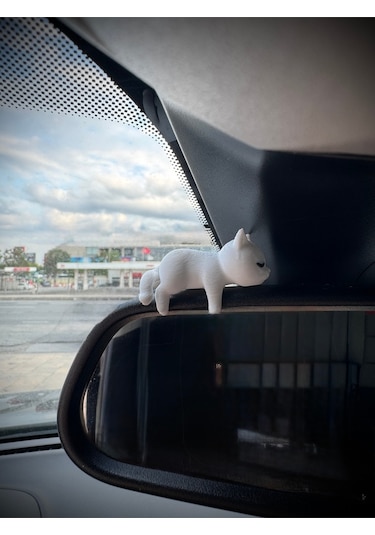 Sevimli Uyuyan Kedi Araba Dikiz Aynası Süsü - Araç İçi Aksesuar Süsü - Mutfak Süsü Torpido Süsü Kedi