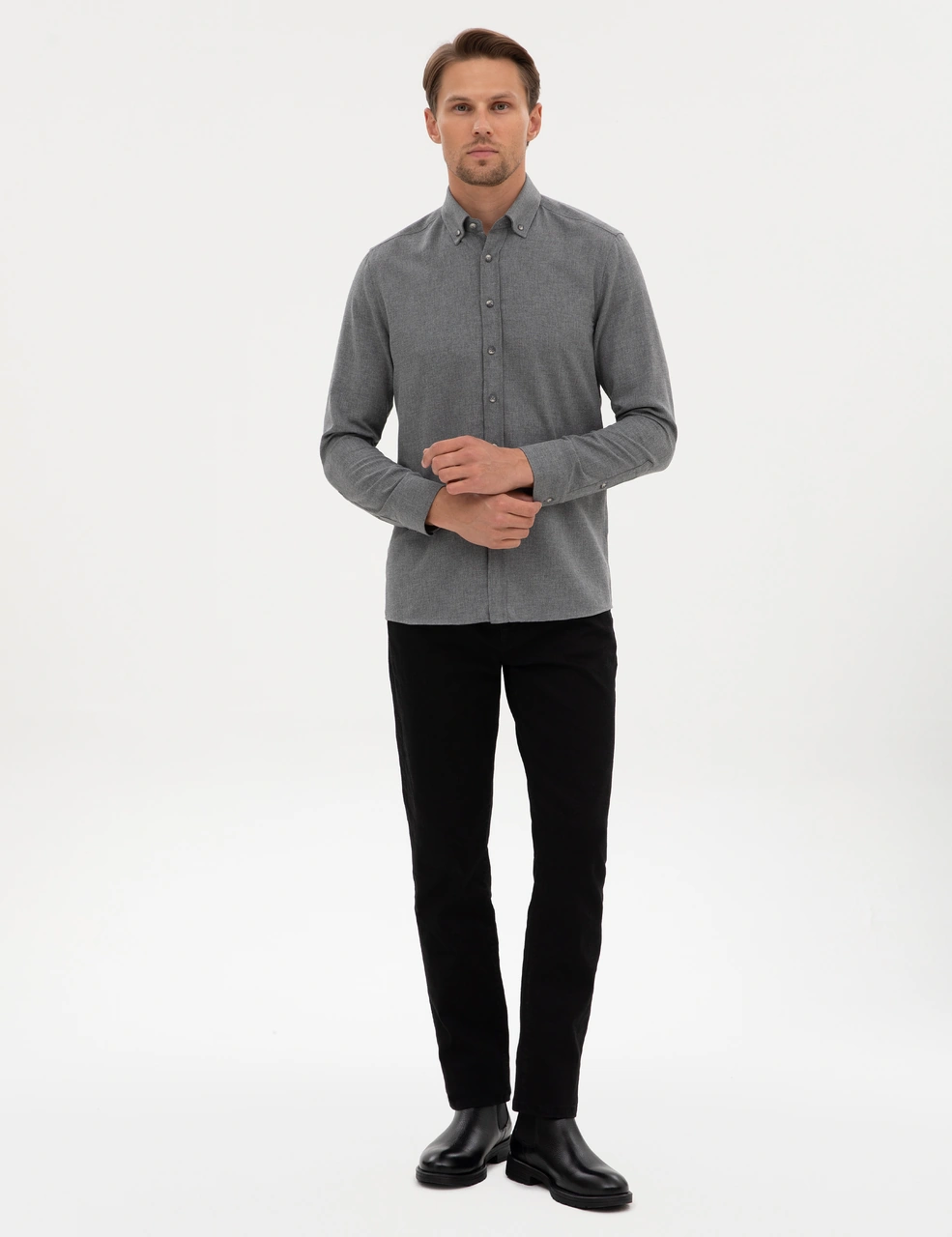 Pierre Cardin Erkek Gri Gömlek Desenli 50316751-vr024 Gri