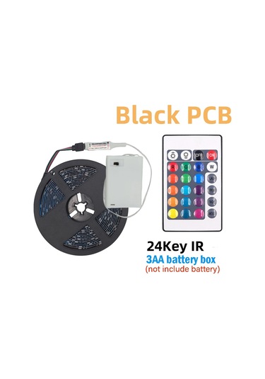 Epistar 3aa Pil Gücü Rgb Led Şerit Işık 5v 5050 Tv Arkaplan Aydınlatma Uzaktan Kumandalı Su Geçirmez Yayan Color3 Whıte 6-10w 3m
