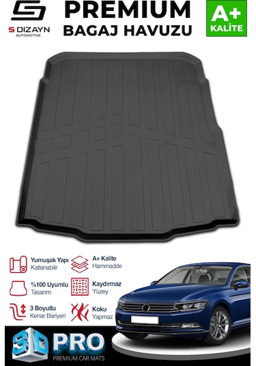 S-dizayn Vw Passat B8 3d Pro Bagaj Havuzu 2015-2023 A+ Kalite