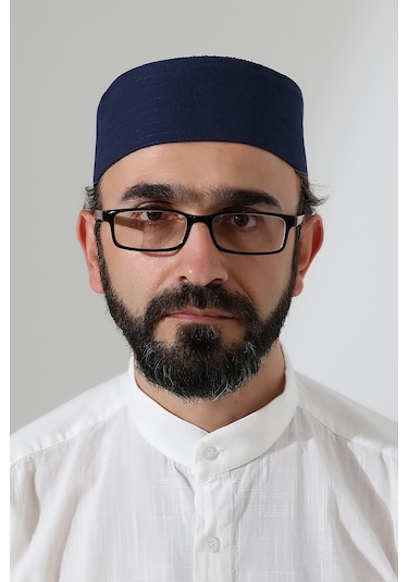 Elif Vav Nakışlı Kalıp Namaz Takkesi - Lacivert Lacivert