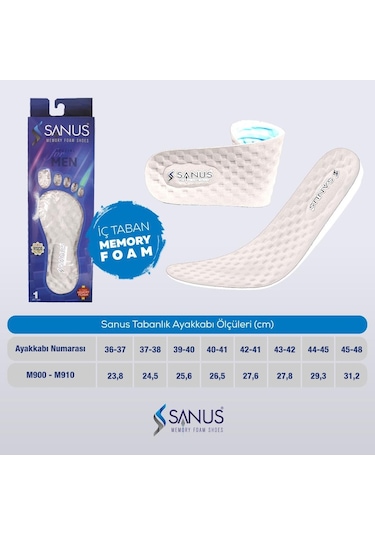 Sanus M900 Visco Memory Foam Anatomik Unisex Tabanlık