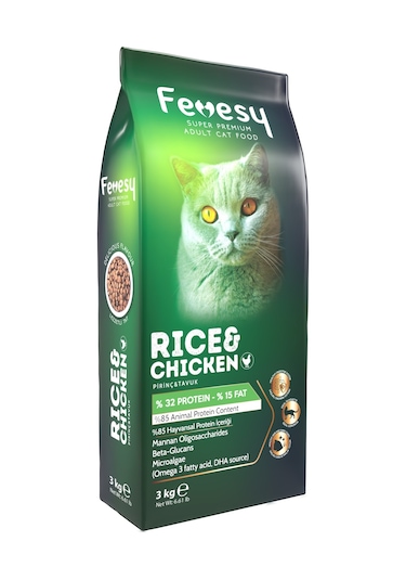 Fevesy Tavuk & Pirinçli Yetişkin Kedi Maması 3 KG