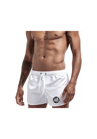 Beyaz 2023 Yaz Yeni Erkek Spor Plaj Şortu Erkek Yaz Spor Salonu Egzersiz Nefes Alabilen Spor Giyim Koşu Plaj Şortu Beyaz