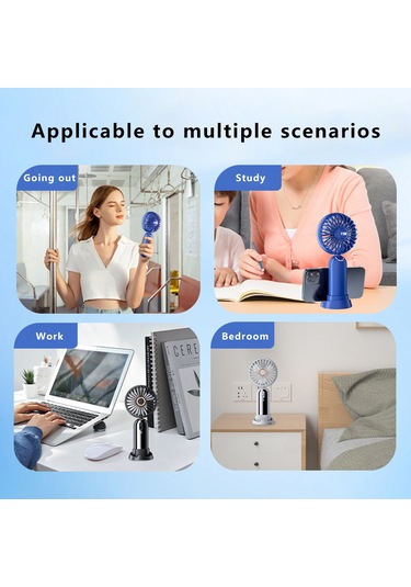 F188 Taşınabilir Usb Şarj Edilebilir Soğutma Fanı 100 Rüzgar Hızı El Tipi Yaz Fanı - Mavi Mavi