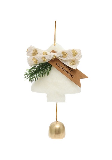 Moveevo Piliç Yumuşak Plüvöz Noel Ağaç Takımı - Zil Sesli Araba/ev Dekorasyonu - Noel Hediyesi Beyaz Altın