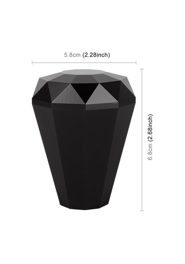 Wondernest Evrensel Araba Elmas Şekilli Metal Vites Topuzu Siyah Siyah