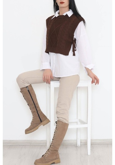 Bensu Store - Püsküllü Süveter Kahve - 355.1577. 001