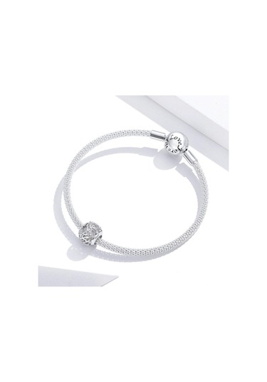 Bamoer 925 Ayar Gümüş Metal Yuvarlak Boncuk Kadınlar İçin Takı Asma Charm Fit  Bilezik