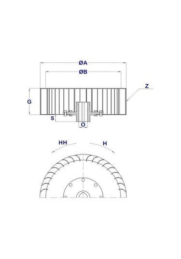 Çap 140 Boy 85 Delik 12.7 Mm Sol Yön Radyal Fan Pervanesi