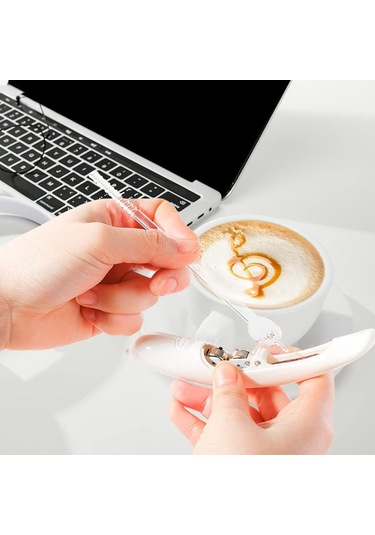 Dinosaurs Electrical Latte Art Pen For Coffee Cake Spice Pen Cake Decoration Pen Coffee Carving Pen Baking Pastry Tools White 1 Adet