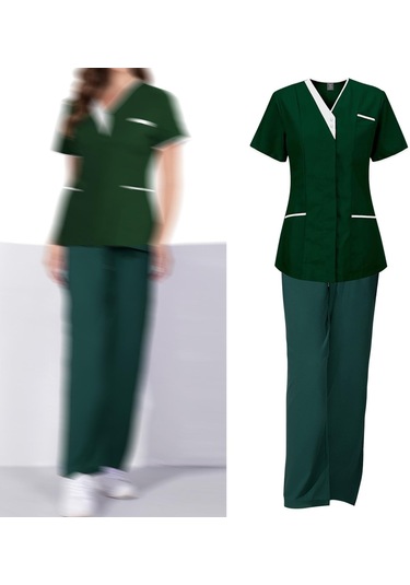 Dolıty Kadın Scrubs Estetisyen Güzellik Salonu Yeşil