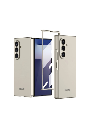 Samsung Uyumlu Galaxy Z Fold 7 Kılıf Zore Sert Kıpta Kapak Titanyum