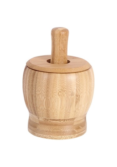 Kapaklı Mutfak Bambu Sarımsak Pounder Gıda Karıştırıcı