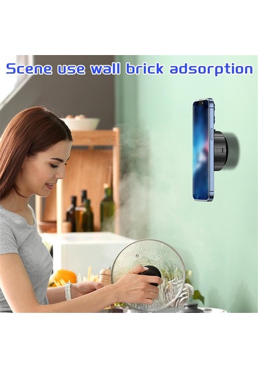 Tenfowee Güçlü Mıknatıslı Araç Telefon Tutucu - 360 Derece Dönebilen Vakumlu Emişli Magsafe Uyumlu Beyaz