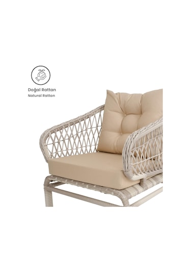 Serenity Üçlü Rattan Bahçe Balkon Oturma Grubu Rehome