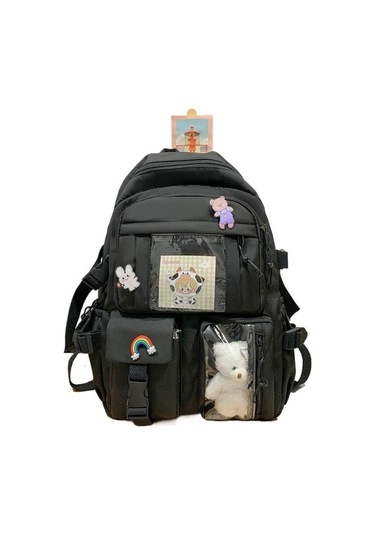 Gençler İçin Şık Ve Konforlu Sırt Çantaları, Ortaokul Ve Lise Öğrencilerine Özel Tasarım, Dayanıklı Ve Ergonomik Okul Çantası Modelleri Siyah