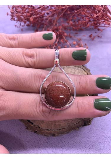 Yıldız Taşı Gümüş Kolye 925 Ayar Doğal Taş El İşi