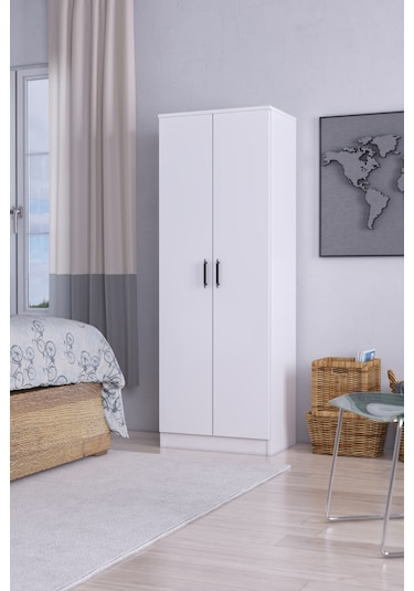 ABETEMOBİLYA 2 Kapılı Gardırop-Beyaz