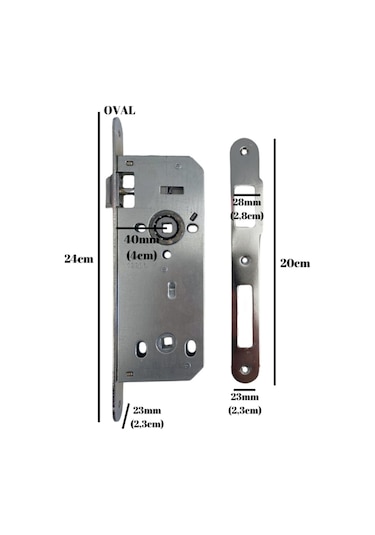 Oval 40mm Gömme İç Kapı Wc Kilidi Tuvalet Ve Banyo Kapısı Kilidi Wc 23mmx40mm